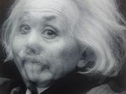 detail of the Einstein's face